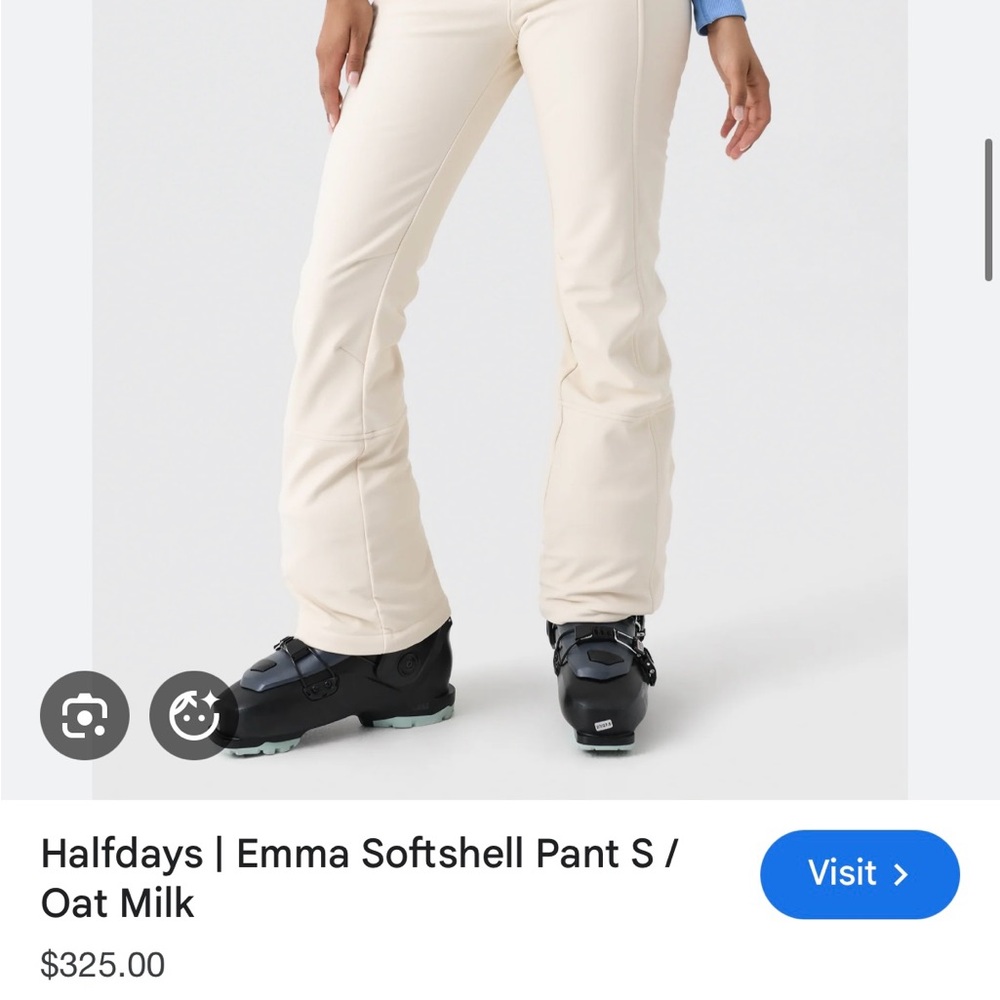 Halfdays Emma Softshell Ski Pants in Oat Milk-S